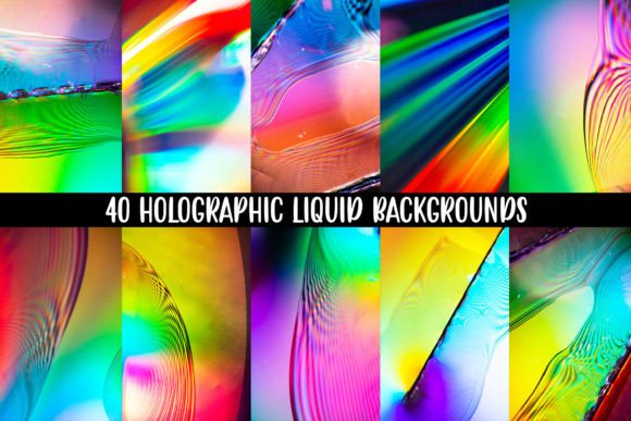 Download 40 Rainbow Holographic Paper Background - Holographic paper Collection