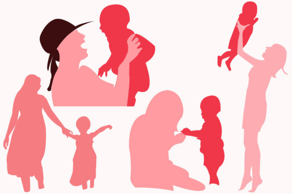 Download Mother and Child Vector Silhouette - Child vector Collection