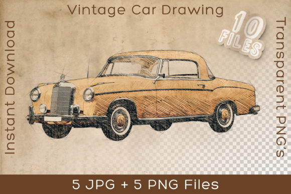 Download Mercedes Benz Vintage Car Art Drawing - Premium Resources