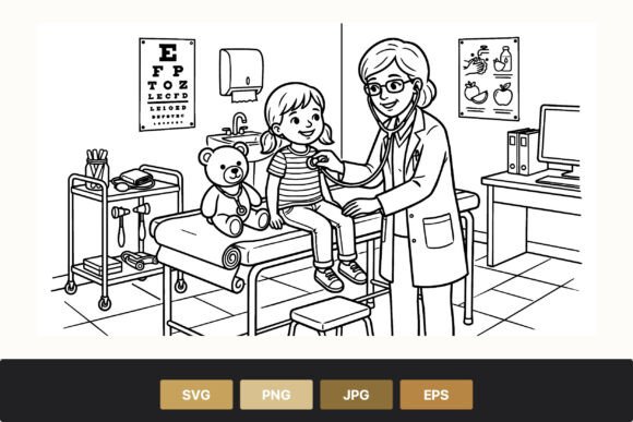 Download Doctor Examining Child Vector Art - Premium Resources